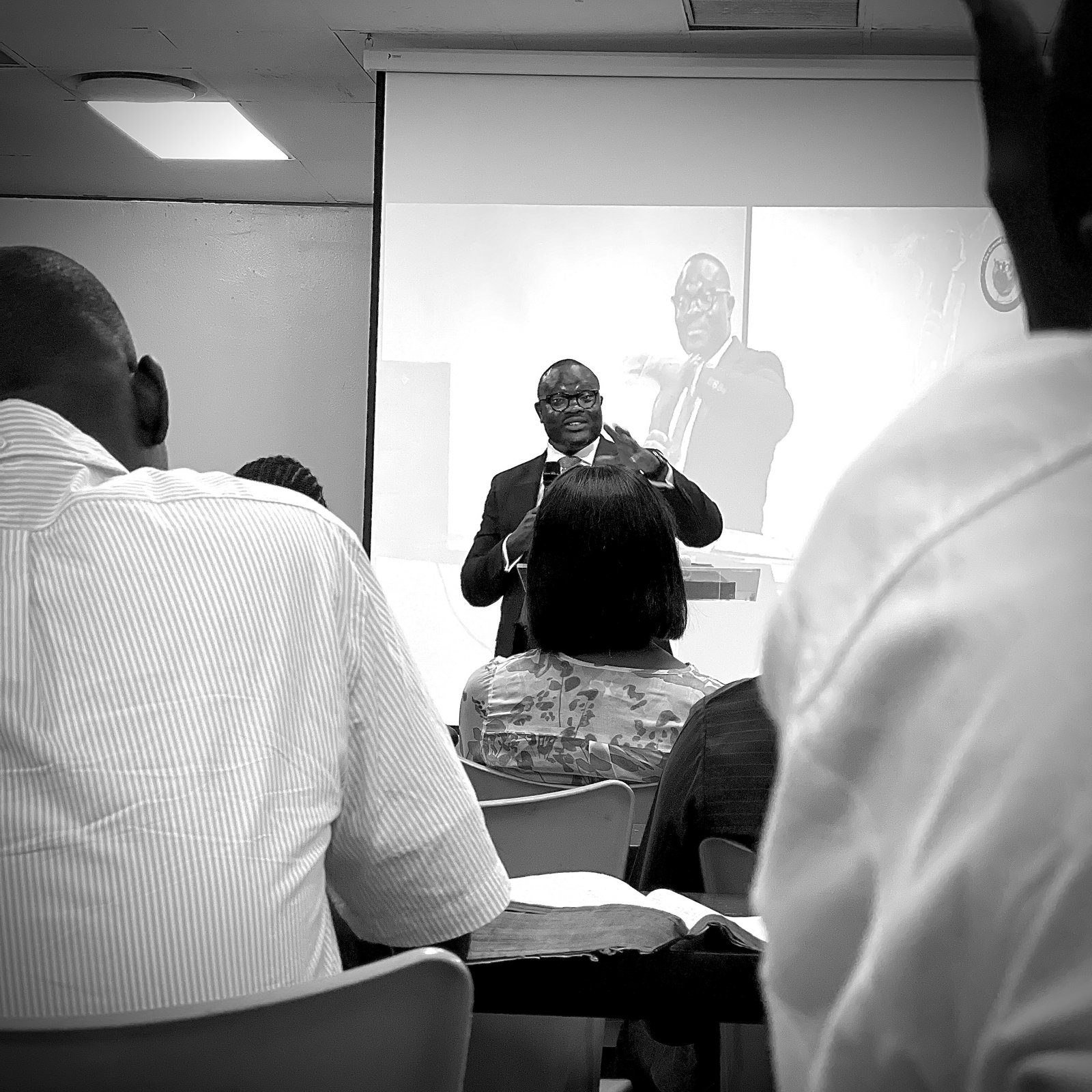 A speaker sharing at a Ground-Breakers' Forum event